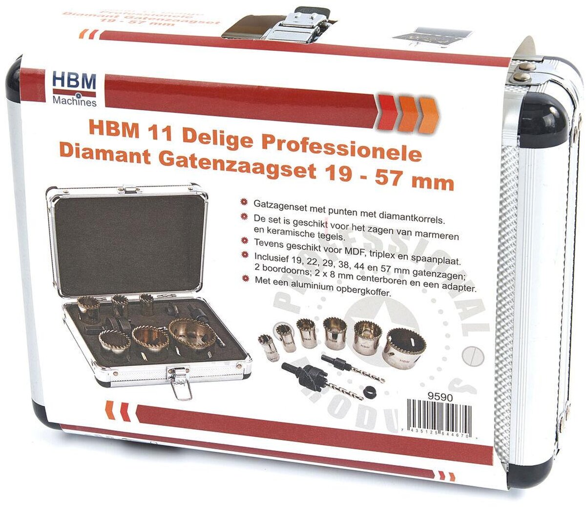 Hbm 11-delad professionell diamantsålsats 19 - 57 mm