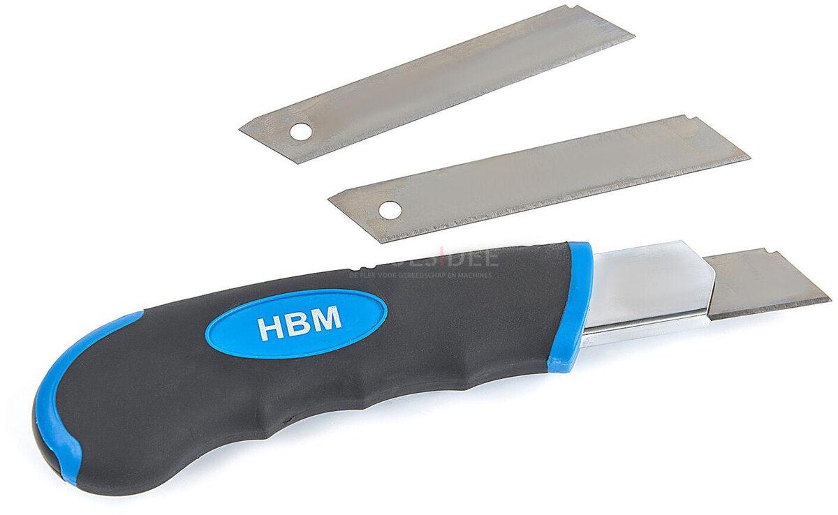 HBM Professional 18 mm knipsekniv med 3 kniver HBM Professional 18 mm knipsekniv med 3 kniver