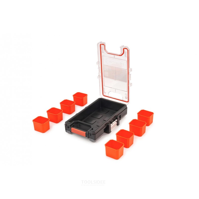 tactix profi waterproof storage system, assortment box with 8 separate trays