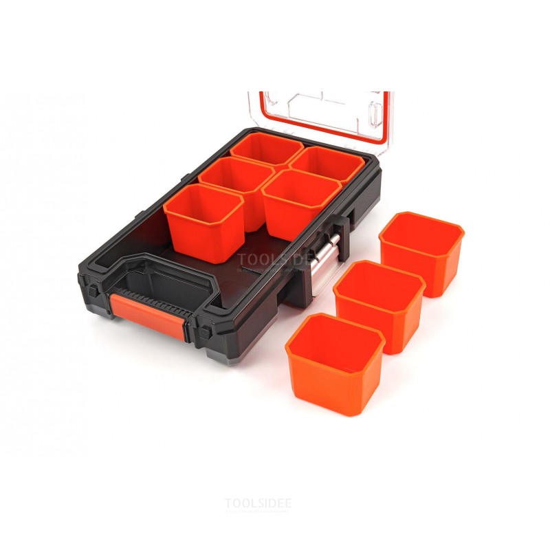 Tactix Profi vanntett lagringssystem, sortimentskasse med 8 separate containere