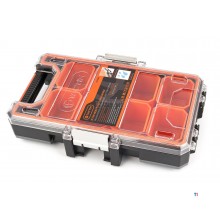 tactix profi waterproof storage system, assortment box with 8 separate trays