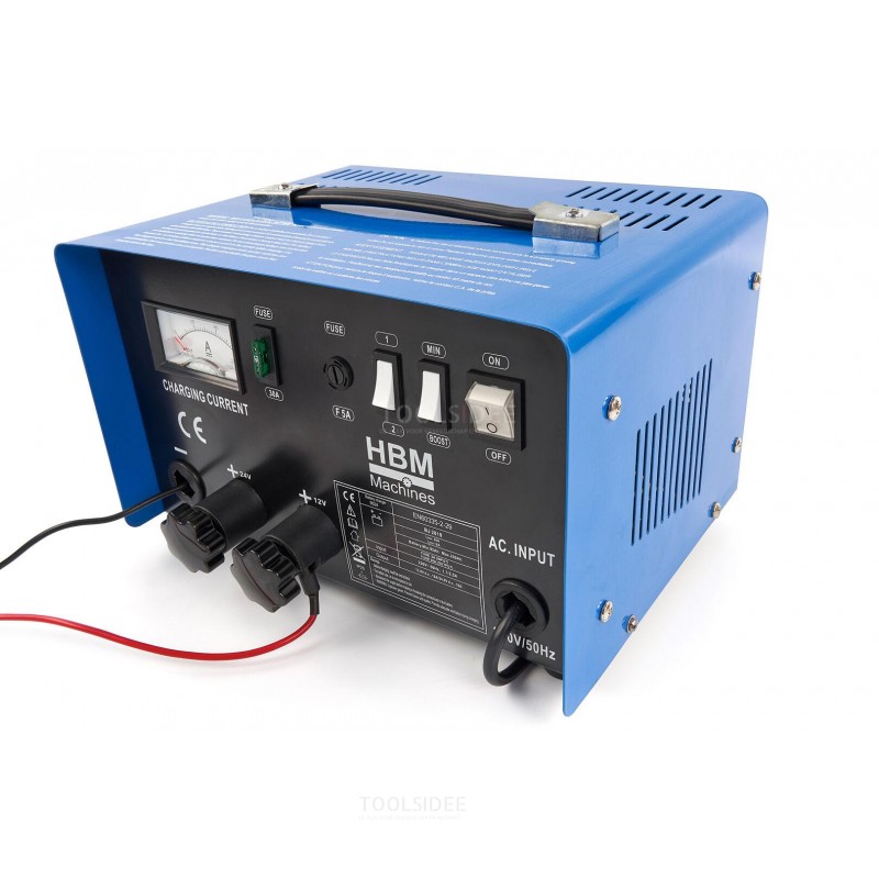 HBM professional battery charger, start booster 12, 24 volts 92 â € “250 ah