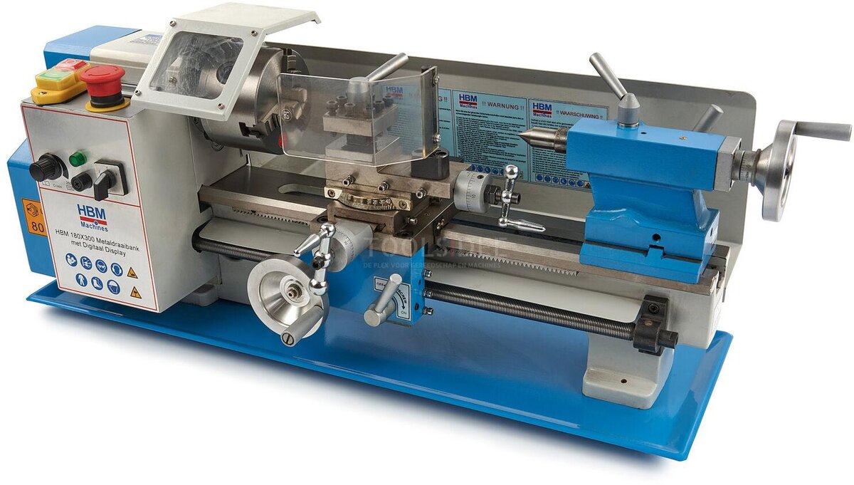 HBM 180 x 300 metall dreiebenk med digital skjerm