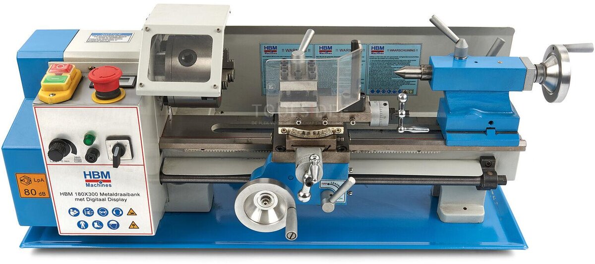 HBM 180 x 300 metall dreiebenk med digital skjerm