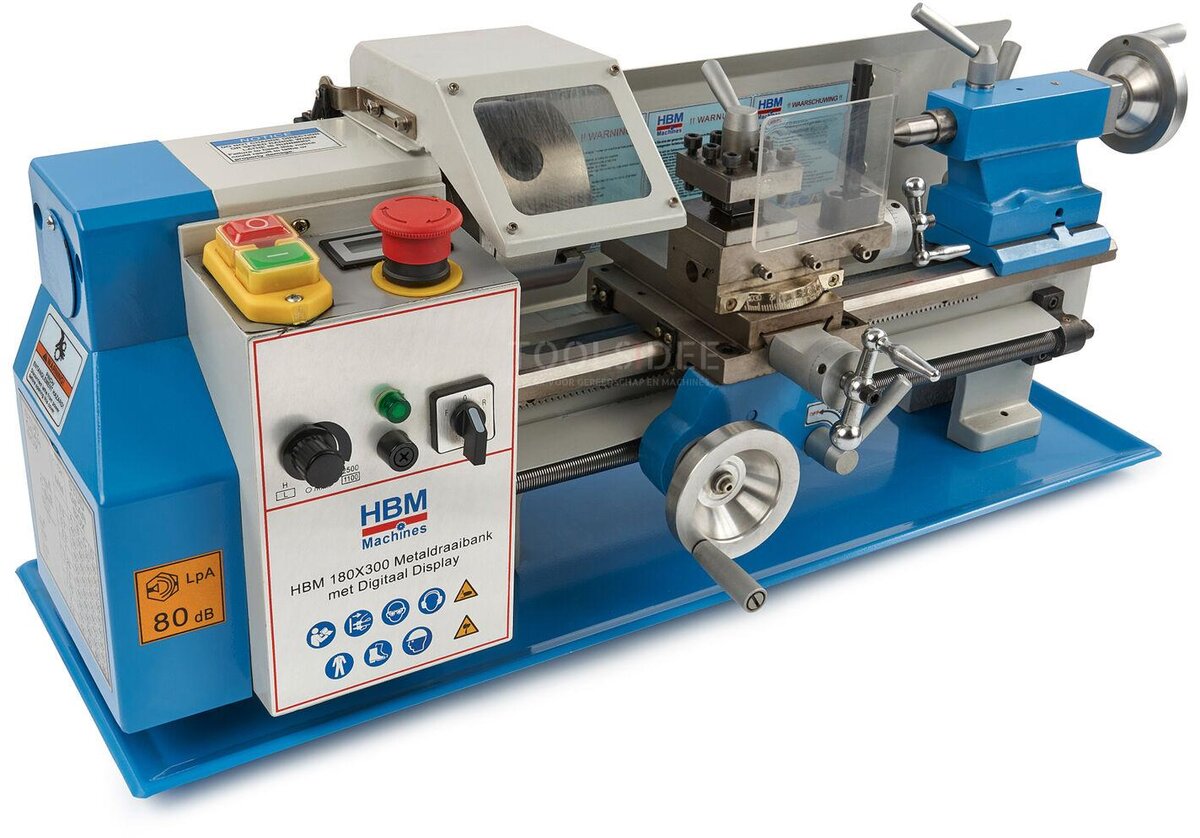 HBM 180 x 300 metall dreiebenk med digital skjerm