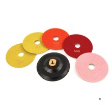 HBM 125 mm 6-piece diamond polishing disc set with m14 recording pad