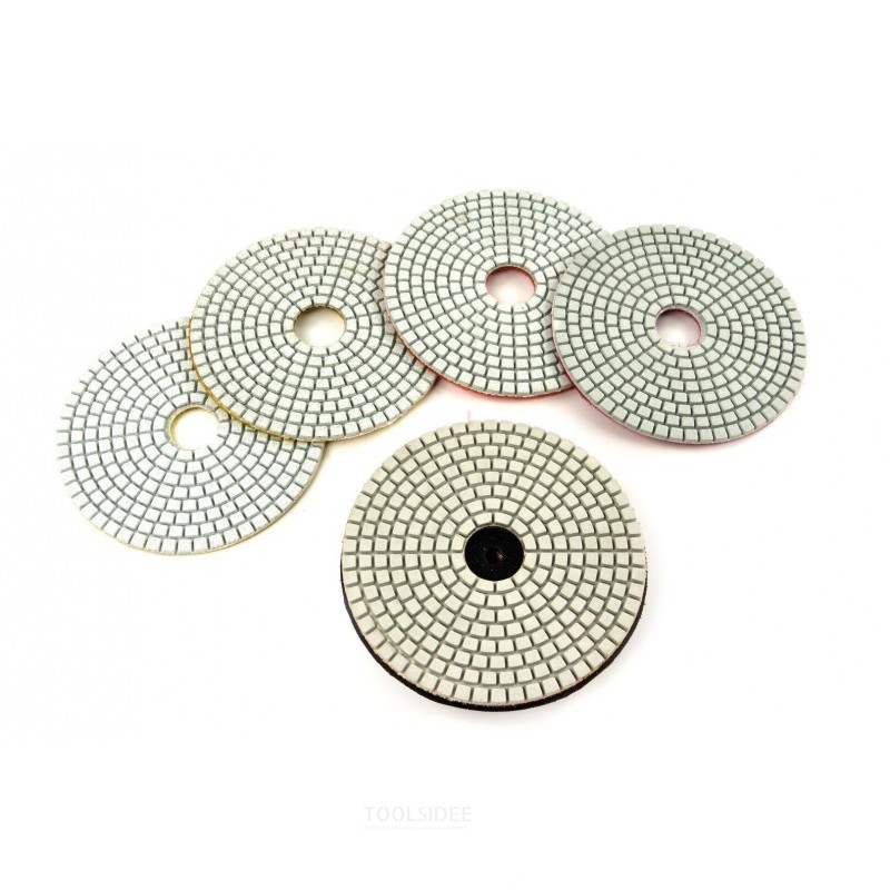 Set di dischi diamantati per lucidatura HBM 125 mm 6 pezzi con pad di  registrazione m14 