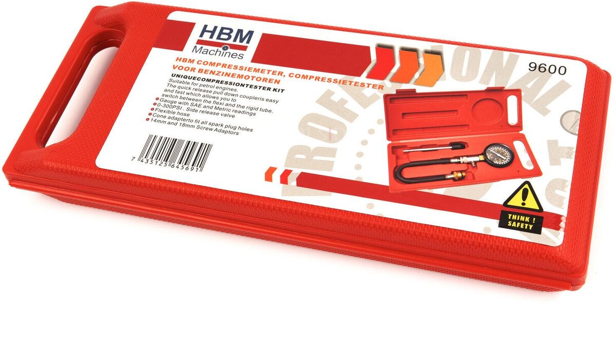 HBM compression gauge, compression tester for gasoline engines