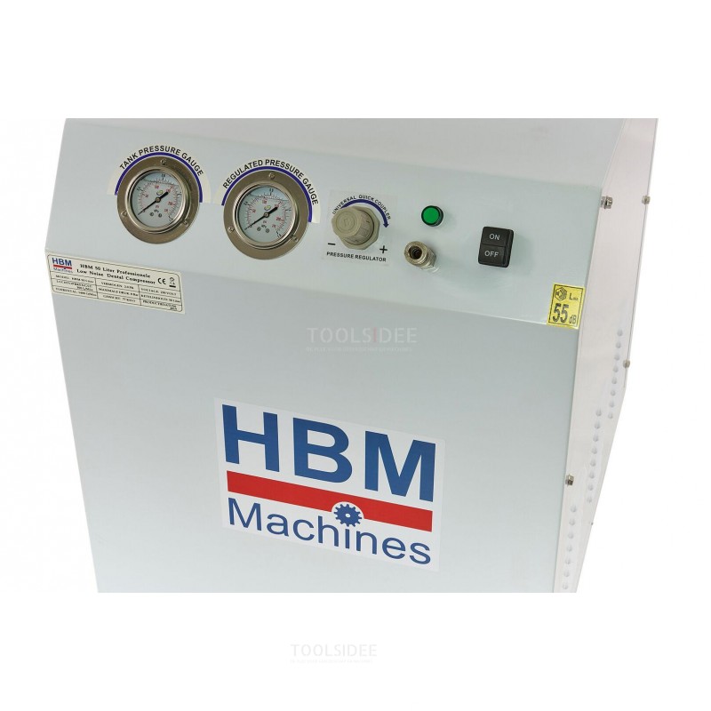 HBM Dental 1500 Watt 50 Liter profesjonell støyfri kompressor