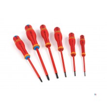 facom protwist screwdriver set vde 6-piece flat head, cross head and pozidriv
