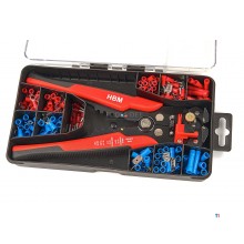 HBM 199-piece profi 4 in 1 automatic wire stripper with cutting and crimping function including 199 cable lugs