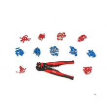 Hbm 199-stykke profi 4 i 1 automatisk trådstribningsværktøj med skære- og krympefunktion inklusive 199 kabelsko