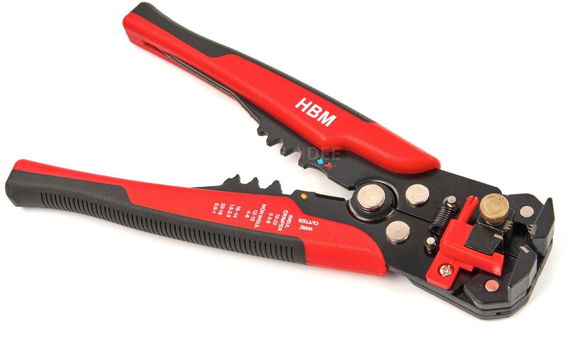 Hbm 199-stykke profi 4 i 1 automatisk trådstribningsværktøj med skære- og krympefunktion inklusive 199 kabelsko