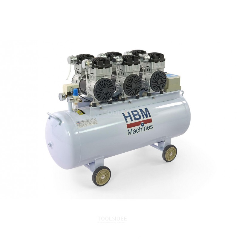 HBM 6 PK - Compresor profesional de bajo ruido de 150 litros