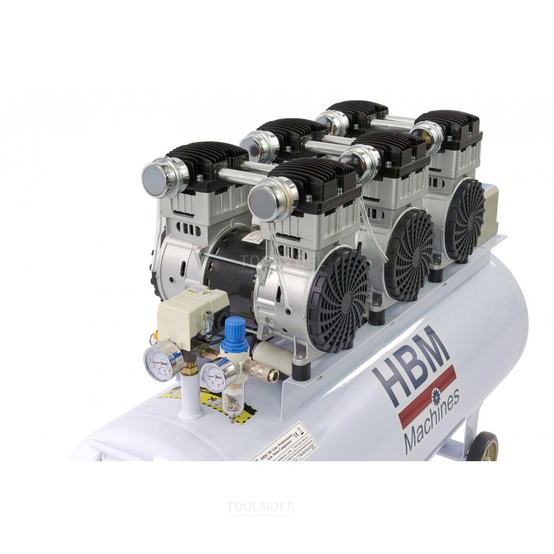 HBM 6 PK - 150 liters profesjonell støyfri kompressor