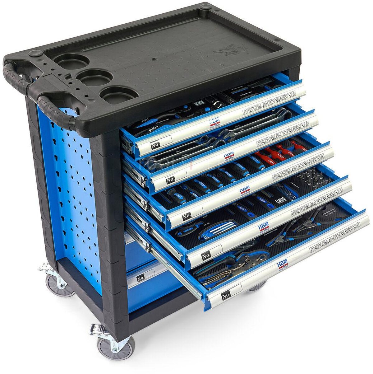HBM 196 Piece Premium Filled Tool Trolley - BLÅ