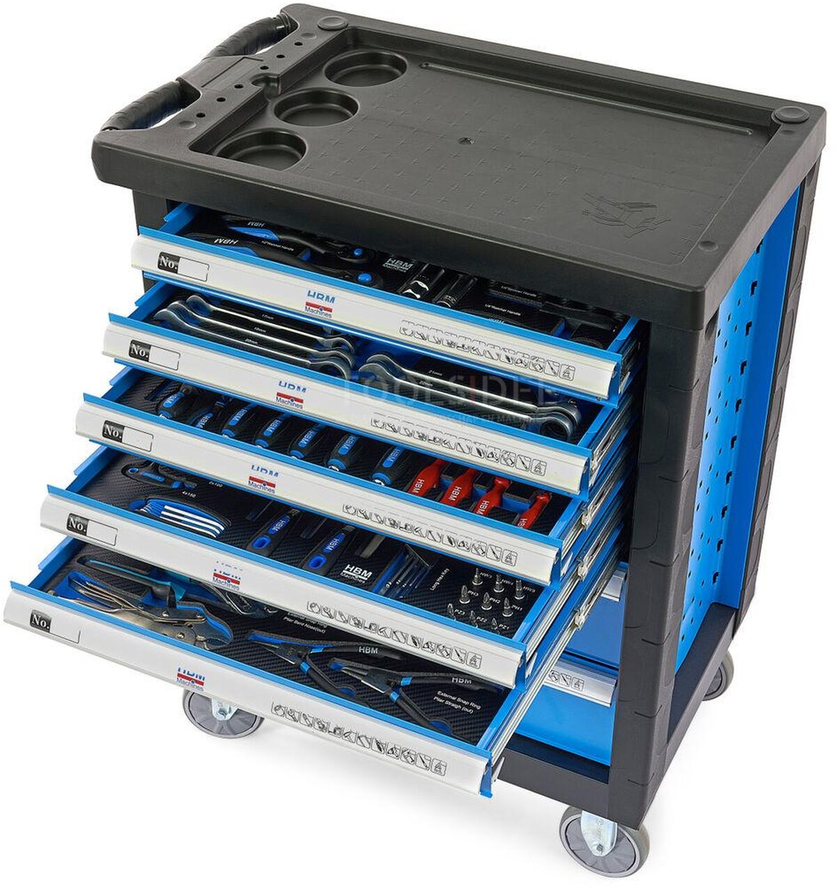 HBM 196 Piece Premium Filled Tool Trolley - BLÅ