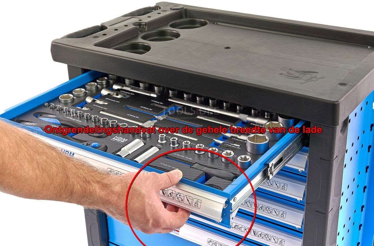 HBM 196 Piece Premium Filled Tool Trolley - BLÅ