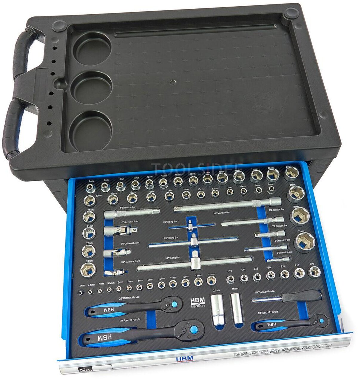 HBM 196 Piece Premium Filled Tool Trolley - BLÅ