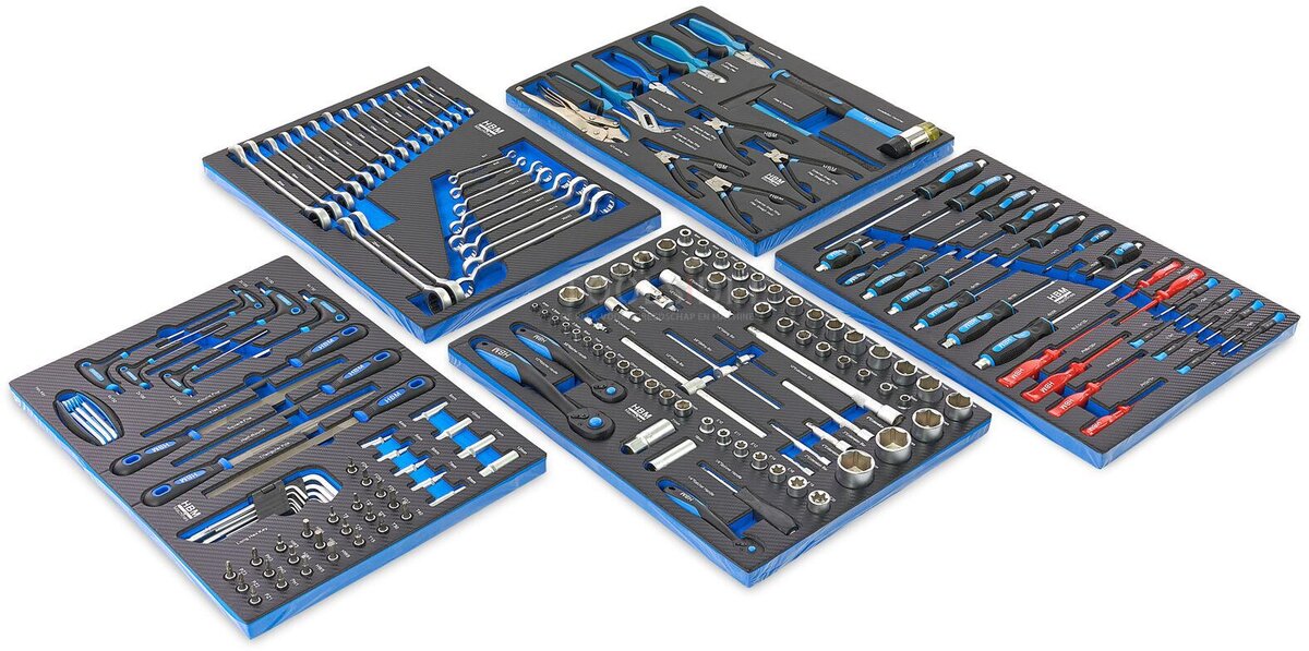HBM 196 Piece Premium Filled Tool Trolley - BLÅ
