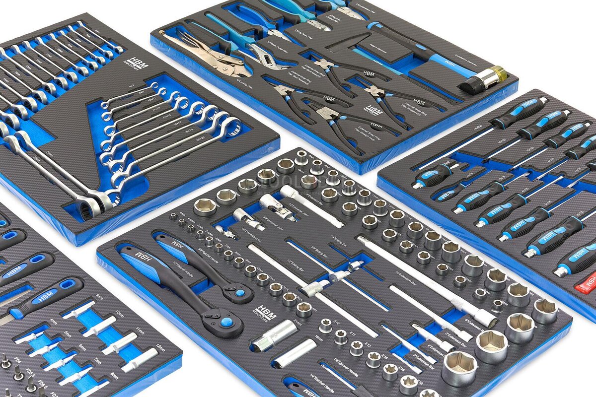 HBM 196 Piece Premium Filled Tool Trolley - BLÅ