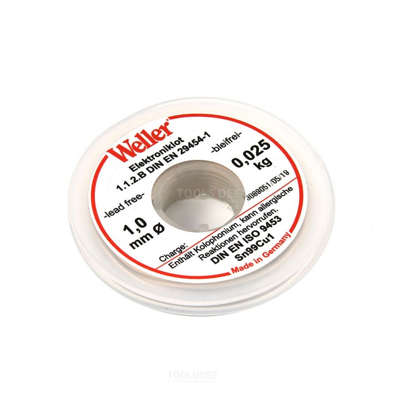weller el99 / 1-25 solder lead free - 1mm - 25g - t0054025099