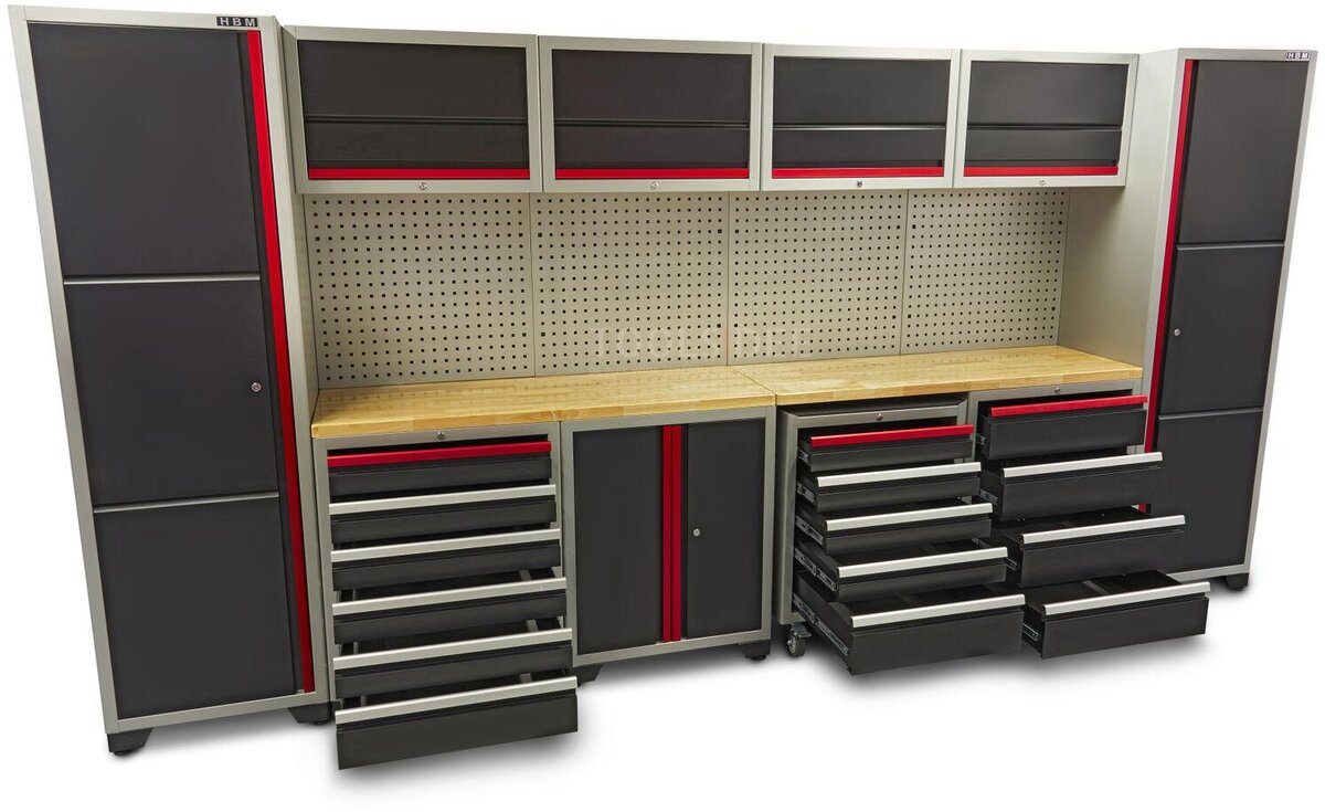 HBM 16 Piece Deluxe Professional Modular Workshop System