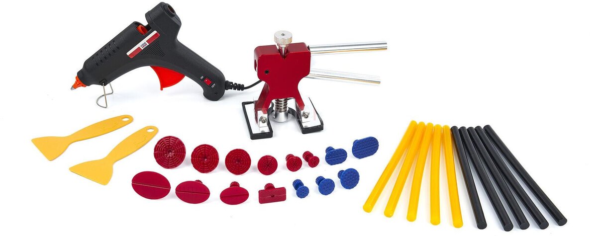  HBM 29-osainen lommopoistosarja, lommovedin, kolhujen poisto ilman ruiskutusta