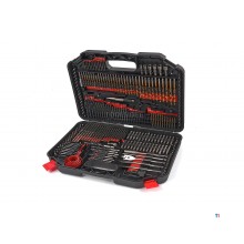 HBM 246-piece bit set complete including metal drills, wood drills, speed drills and hole saws