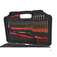 HBM 246 stykke bitsett komplett inkludert metallbor, trebor, hastighetsbor og hullsager