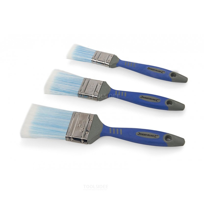 Silverline 3-piece high-quality synthetic paint brush set