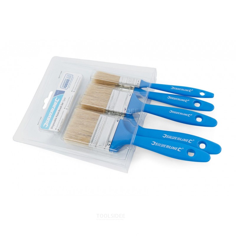 Silverline 5-piece disposable paint brush set