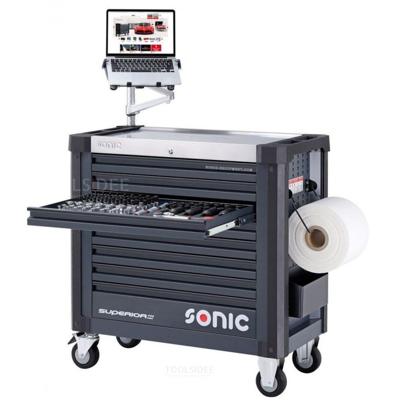 sonic superior filled tool trolley 408 pcs s12 black