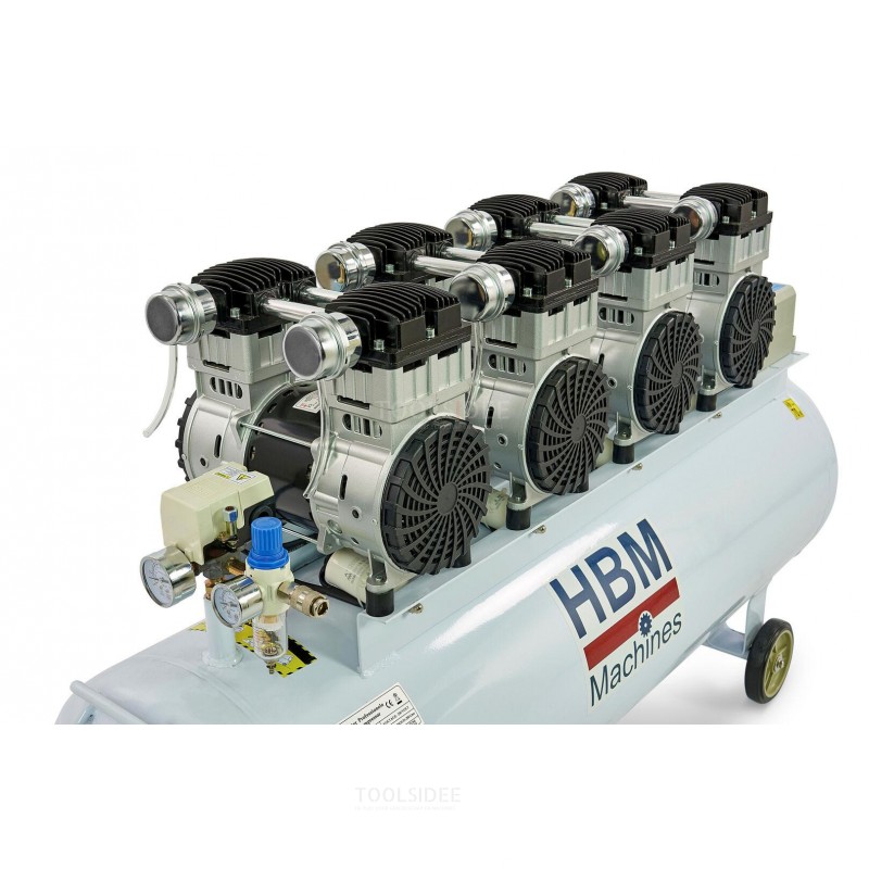 HBM 8 HP – 200 Liter professioneller, geräuscharmer Kompressor
