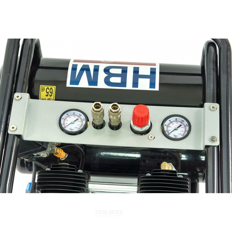 HBM 20 liter 1,5 HP Mobile Professional støjsvag kompressor