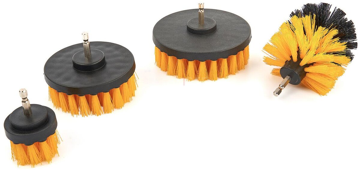 HBM 4-piece cleaning brush set for the drill