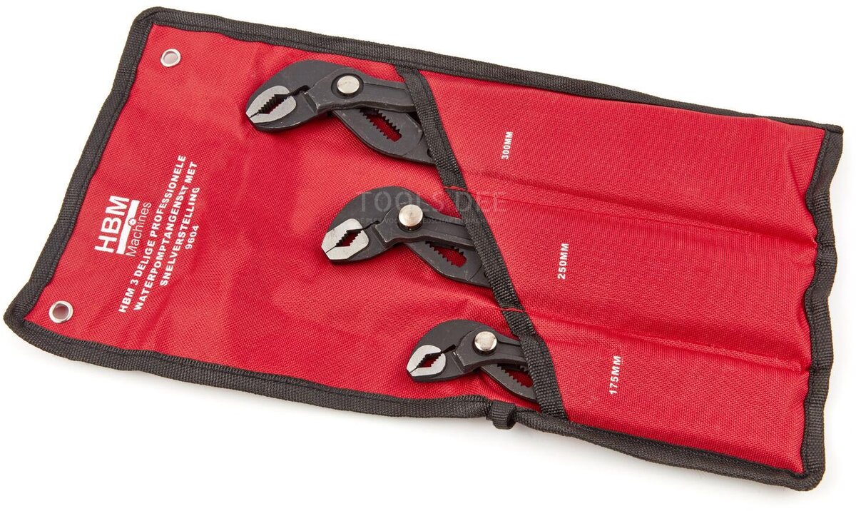 HBM 3-piece professional water pump pliers set with quick adjustment HBM 3-piece professional water pump pliers set with quick adjustment