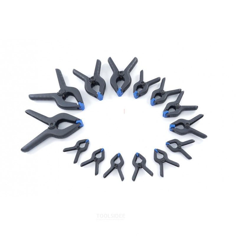 HBM 14-piece market clamp set from 75 to 225 mm.