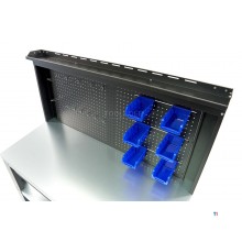 HBM Professional 137 cm 3-Ebenen-Werkbank aus Stahl mit Schublade und Rückwand