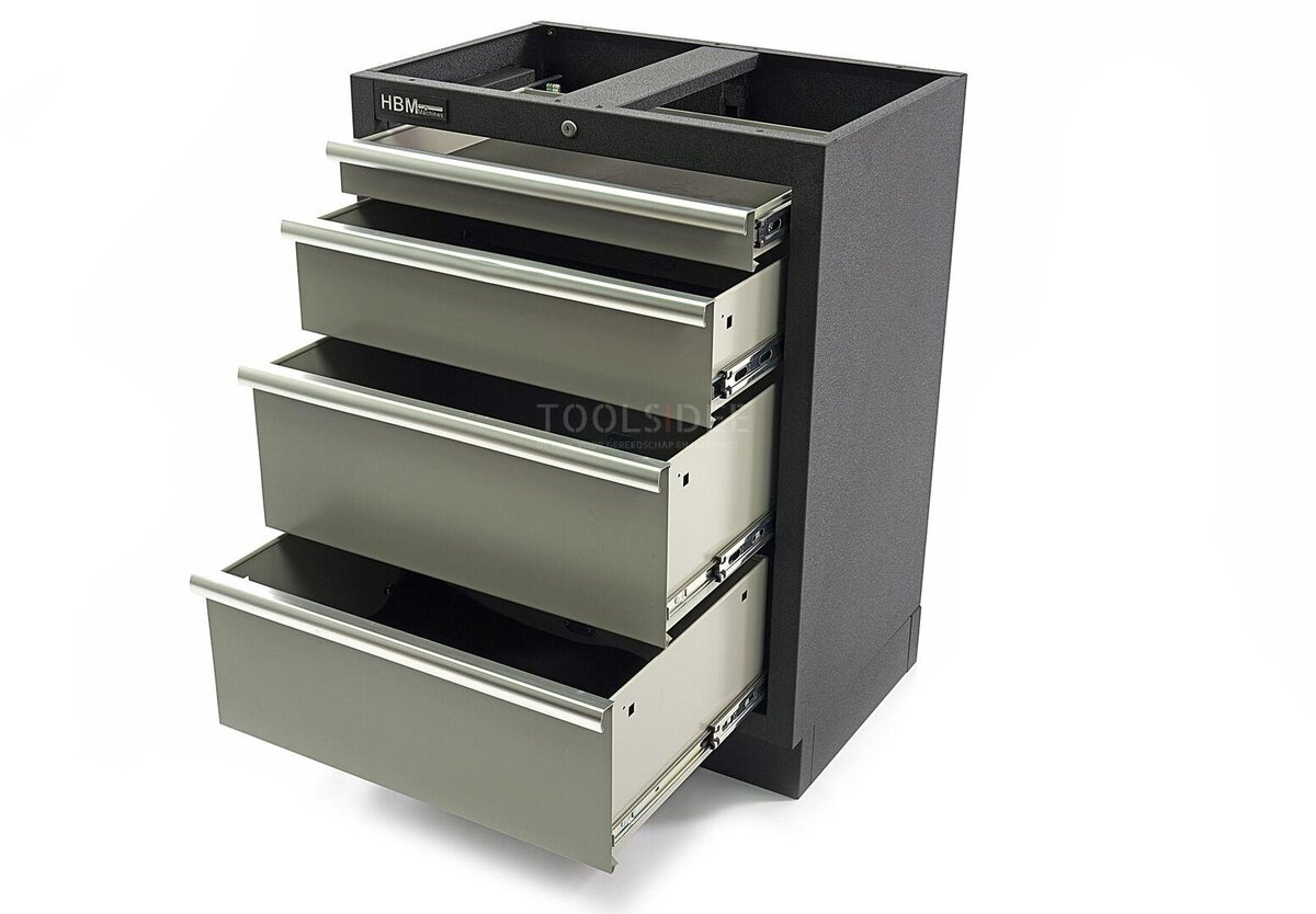 HBM 4 skuffer Profesjonelt verktøykabinett for verkstedutstyr HBM 4 skuffer Profesjonelt verktøykabinett for verkstedutstyr