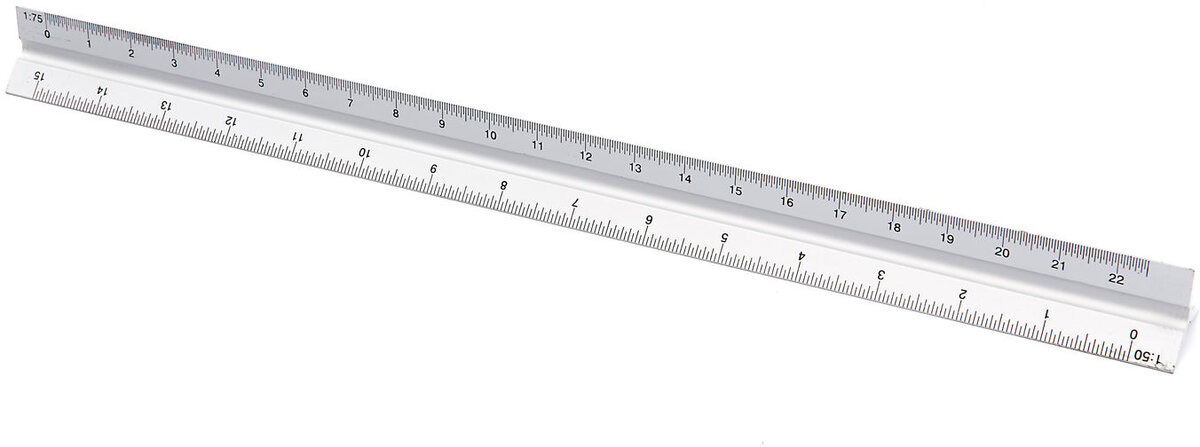 Silverline 300 mm. aluminum scale ruler