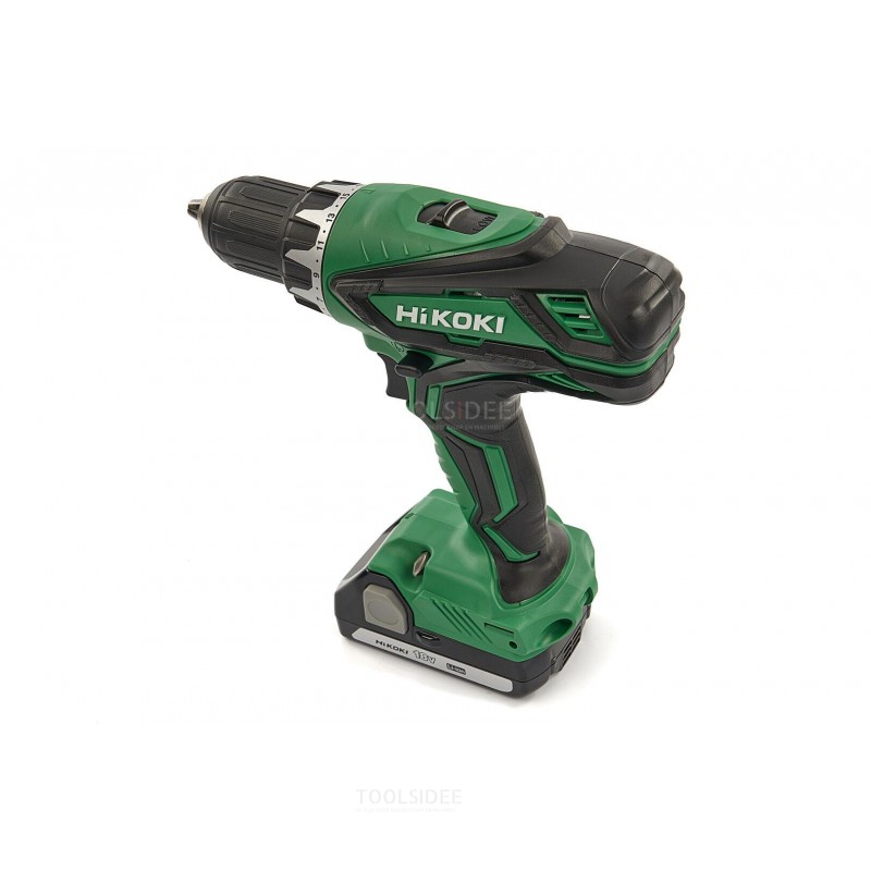 Hikoki battery drill/screwdriver 18 Volt, with two batteries 1.5Ah and charger. In stackable systainer and drawer filled with 10