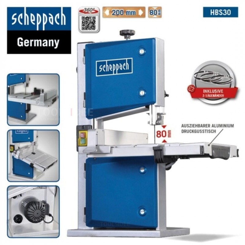 Scheppach 5901501905 Sierra de cinta para madera HBS30 8 