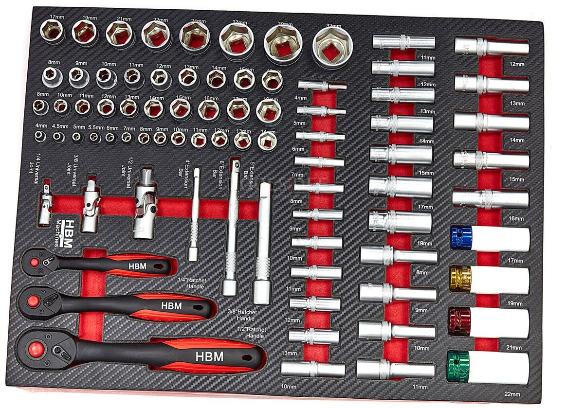 HBM 274 Piece XL Premium Filled Tool Trolley With Door and Carbon Inlays