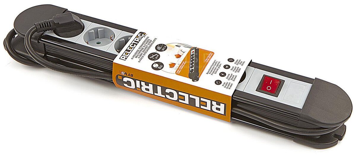 Relectric Stekkerdoos Met 1,5 Meter Kabel 3 x 1,5 mm en Aan / Uit Schakelaar