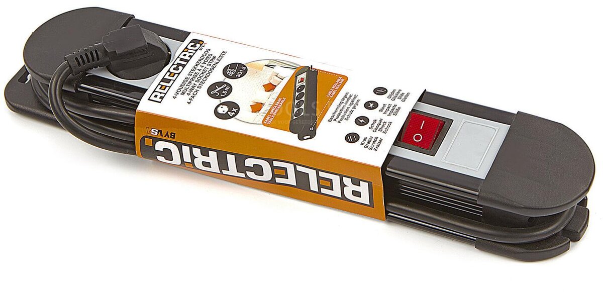 Relectric Stekkerdoos Met 1,5 Meter Kabel 3 x 1,5 mm en Aan / Uit Schakelaar