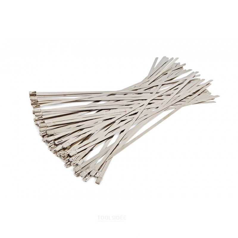 HBM 50-piece stainless steel cable tie / tie-wrap assortment