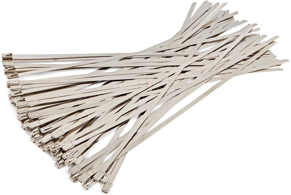 HBM 50-teiliges Edelstahl-Kabelbinder-/Tie-wrap-Sortiment 4,6 x 300 mm
