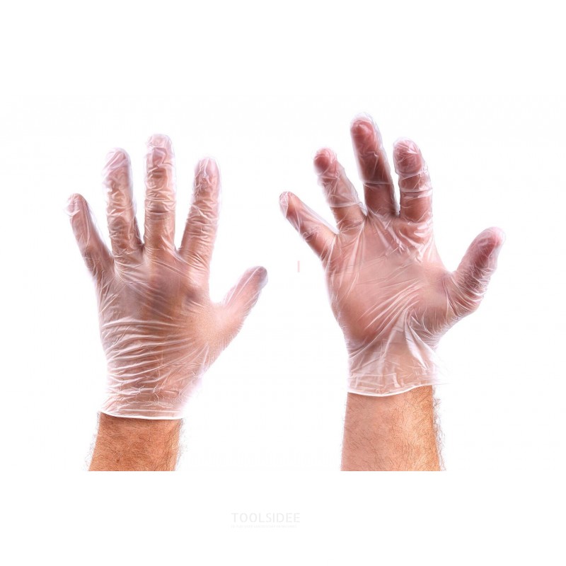 HBM 50 pair of transparent vinyl gloves