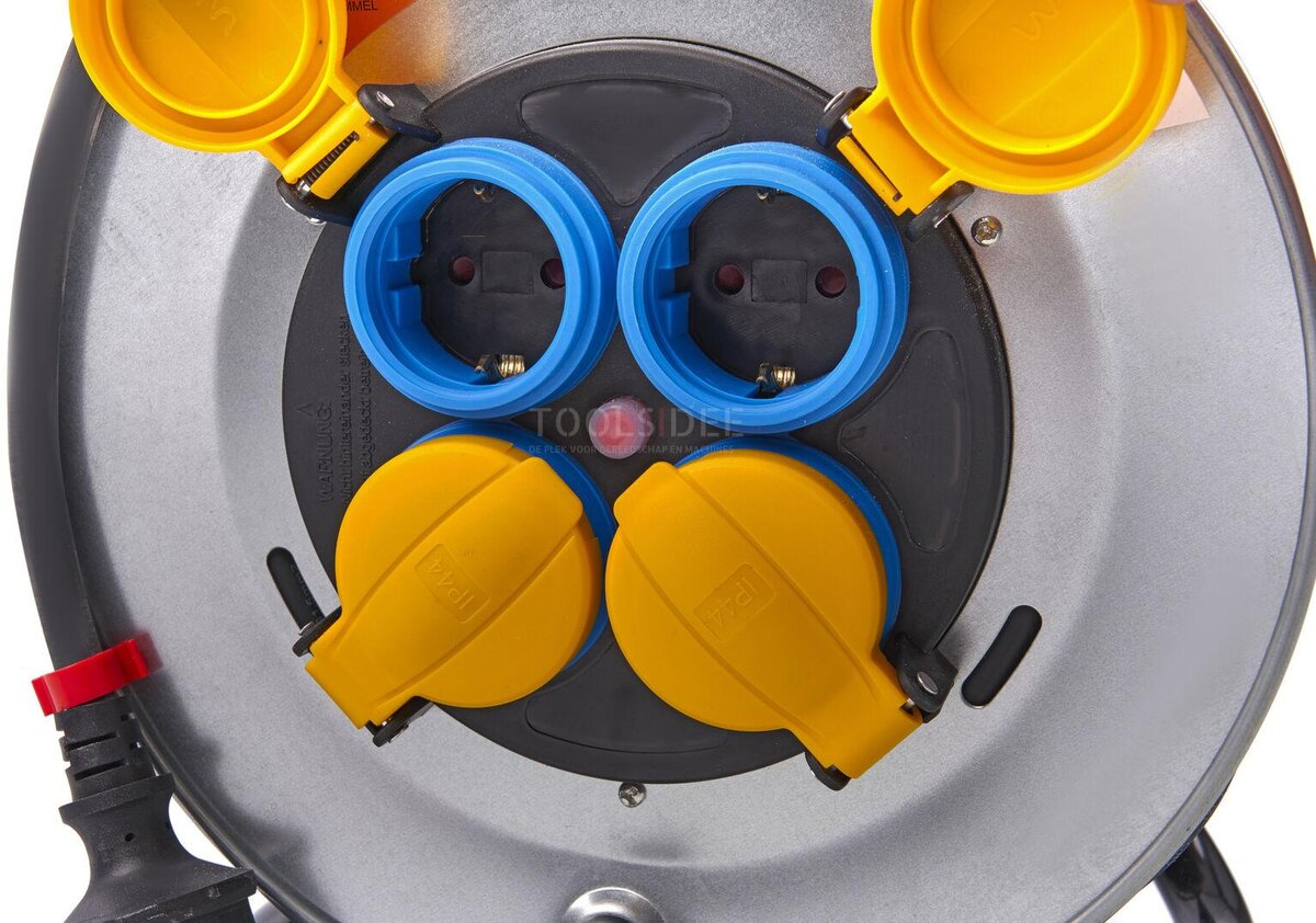 HBM Spatwaterdichte IP44 Stroomhaspel, Kabelhaspel 3 x 1,5 mm